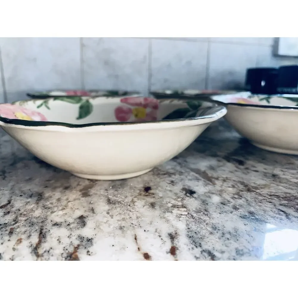 Franciscan Desert Rose Cereal Bowl Lot of 4 1947 Hand Decorated USA Backstamp